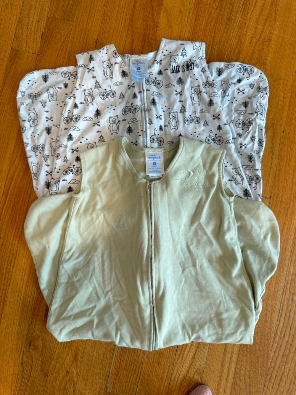 Halo SleepSack Baby Sleep Bag in Sage Green & White Bear Print